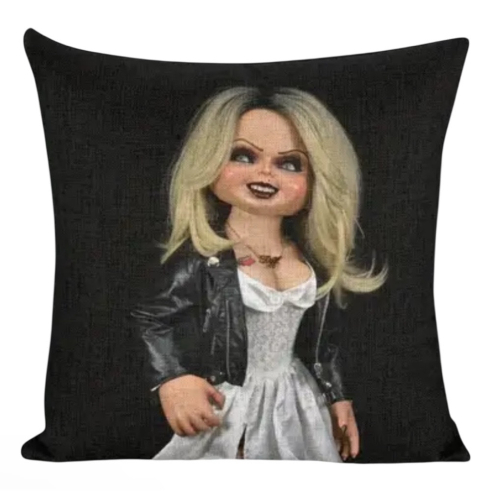 Bride Of Chucky Tiffany Throw Pillow NWT 18”x18”